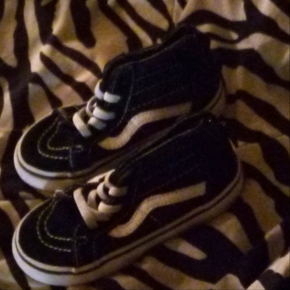 Vans Black and White Kids Sneakers